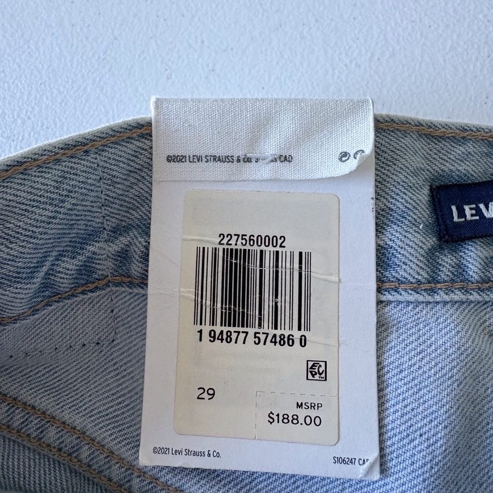 Levi’s Made & Crafted Pleated Column Size 29 High Rise Straight Leg Light Wash - Picture 14 of 16